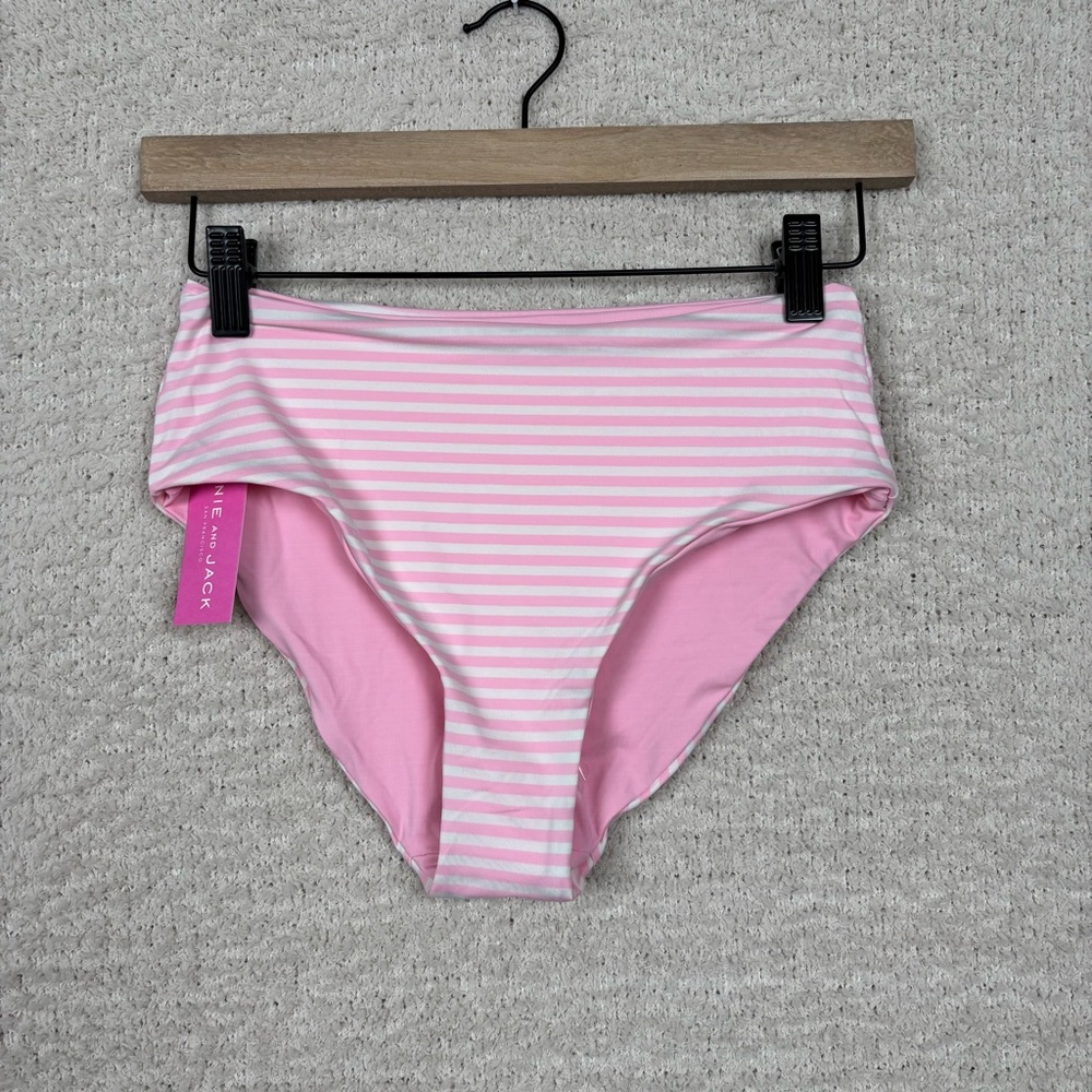 Janie and Jack Swim Bottom‎ Girls XS Pink White Striped Reversable Bikini Beach